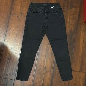 Women's Silver Black Ankle Jeans